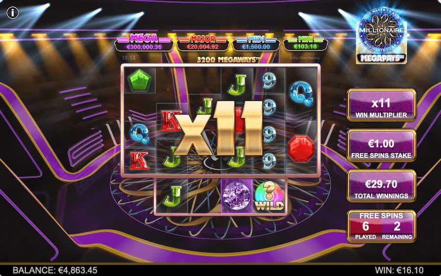 An Unlimited Win Multiplier Will Be In Play During The Free Spin Feature On Who Wants To Be A Millionaire Megapays