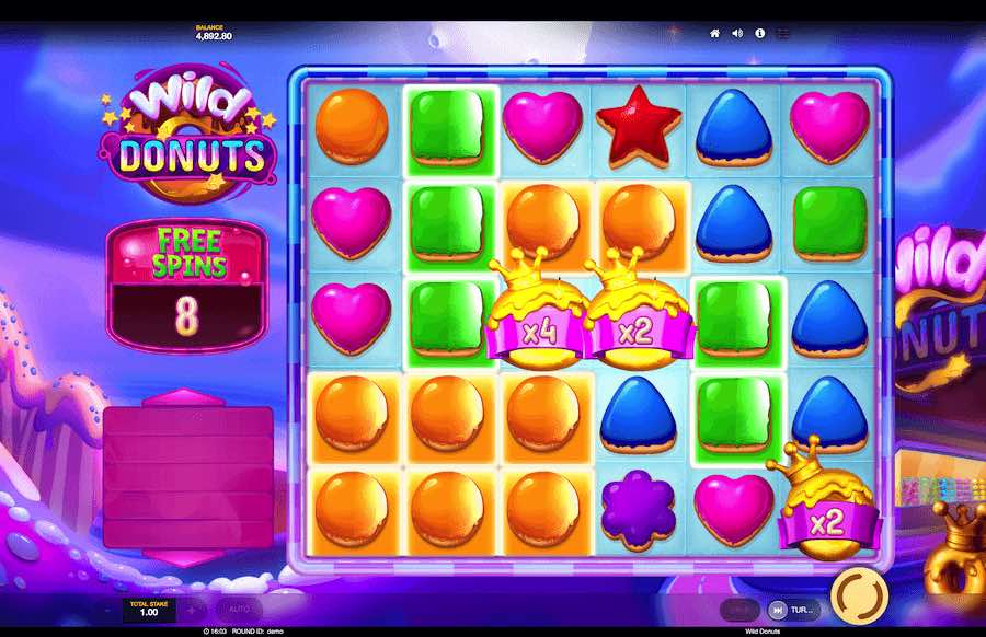 Land 3 Bonus Scatter Symbols In View To Trigger The Free Spins Feature On Wild Donuts Video Slot