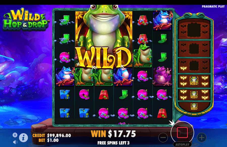 Eat The Flies During The Free Spins Feature On Wild Hop And Drop Video Slot To Increase The Size Of Your Wild