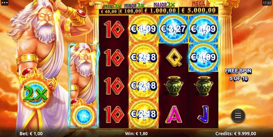 Land 3 Bonus Symbols To Trigger The Free Spins Feature On Wild Link Zeus Video Slot