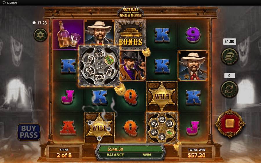 Land The Bonus Symbol On Reel 3 To Trigger The Free Spins Feature On Wild Showdown Video Slot