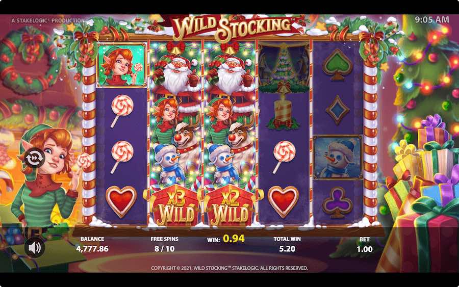 Expanding Wilds Will Contain Multipliers Of Up To X5 During The Free Spins Feature On Wild Stocking Slot