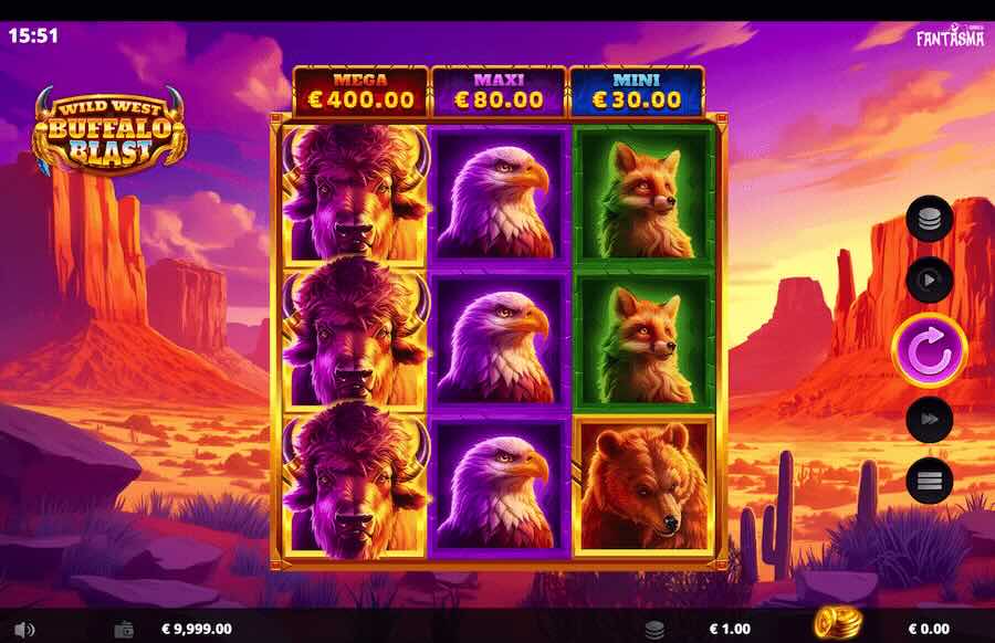 Wild West Buffalo Blast Slot Base Game