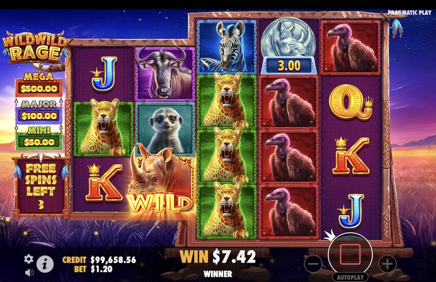 Wild Wild Rage slot free spins feature