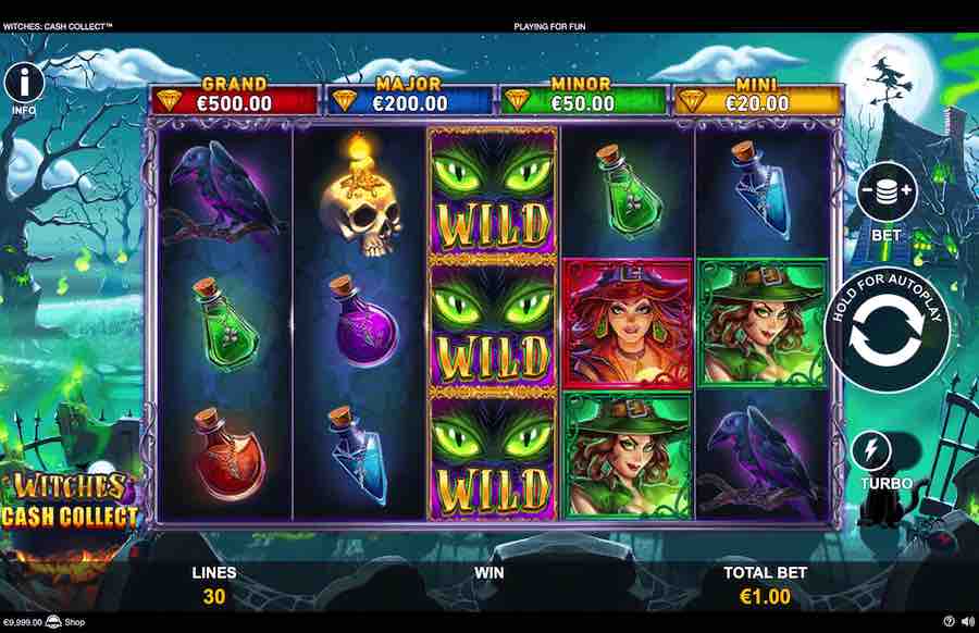 Up To 10,000x Your Bet Can Be Won In The Witch Cash Collect Online Slot From Game Provider Playtech