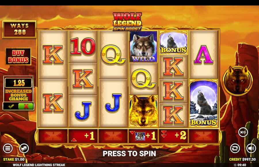 Wolf Legend Spin Boost Slot Base Game