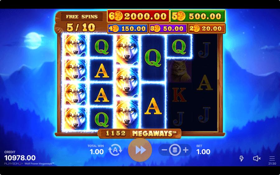 Land 3 Or More Scatter Symbols In View To Trigger The Free Spins Feature On Wolf Power Megaways Video Slot