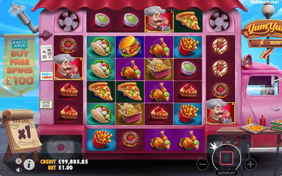 3 Or More Chef Symbols In View Will Trigger The Free Spin Feature On Yum Yum Powerways